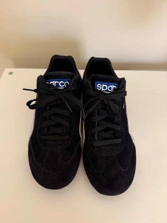 PUMA X Sparco Speedcat Black & White Suede Sneakers Mens 7 - Picture 2 of 8